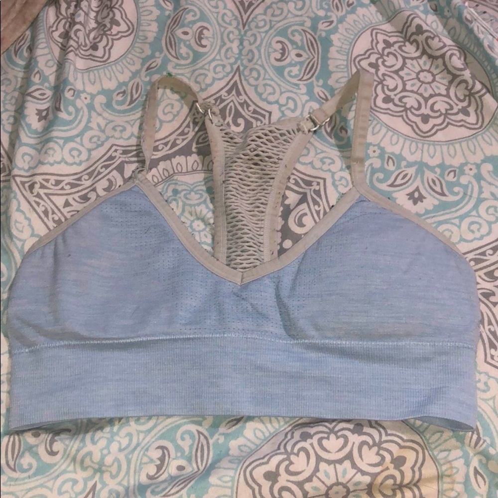 Baby blue sports bra